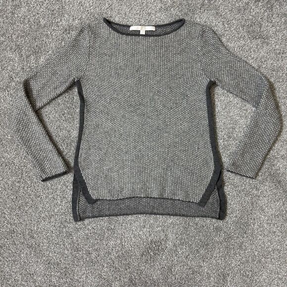 Nordstrom Collection Sweater Womens XS Gray 100% Cashmere Pullover Knit Cozy - Picture 1 of 9